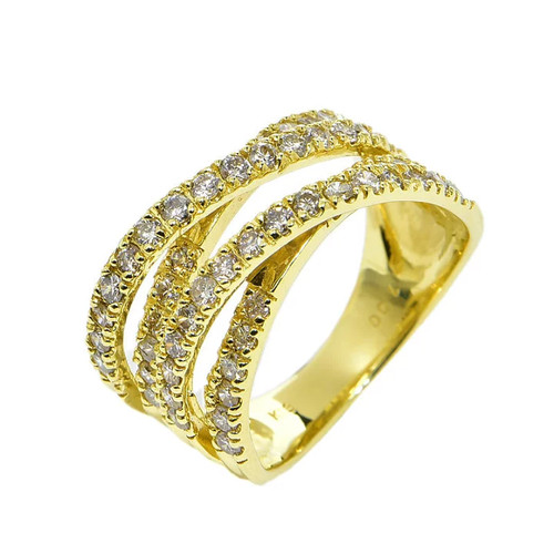 Bague rangées pavé - 4,