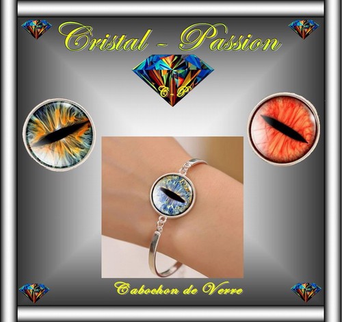 Bracelet cabochon verre oeil - cabochon,