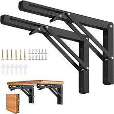 300Mm Équerre Pliante, 2Pcs Noir Support Console Pliable, Supports D' Étagères
