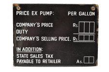 Vintage Essence Pompe Porcelaine Émail Prix Ex Pompe Signe Indien Petroliana 9x7