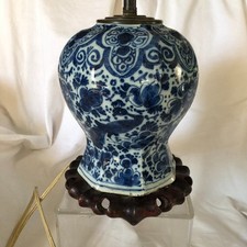 VASE MONTE EN LAMPE FAIENCE DE DELFT 18 EME SIECLE INV 12170