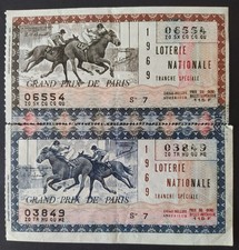 BILLET LOTERIE NATIONALE 1969