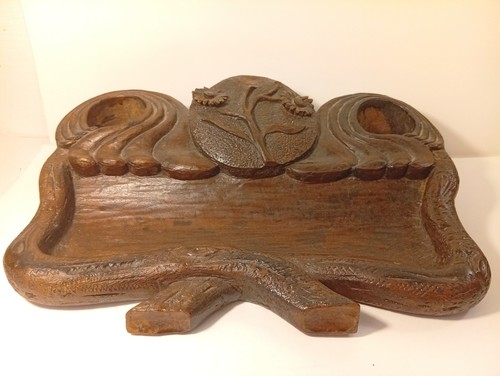 Encrier bois sculpté à - bois,