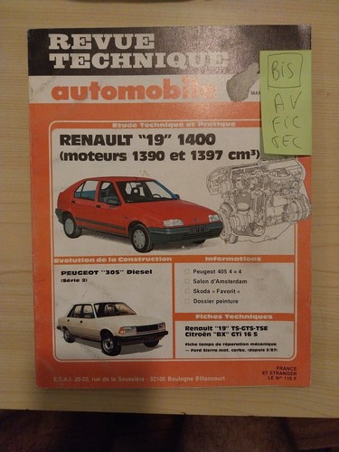 Revue technique renault - renault, 19