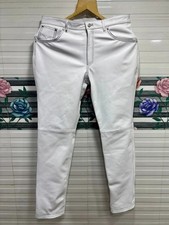 Pantalon en jean sweat en cuir