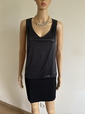 Robe noire bi matière sans