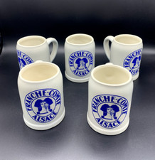 5 chopes à bières en grès Franche-Comte Alsace. Revol Saint Uze 50CL