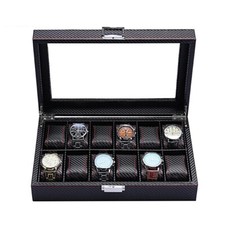 Coffret rangement 12 montres vitrine boite fibre carbone organiseur luxe