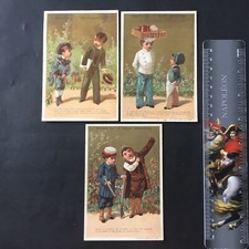 3 Chromos Dorés XIXè Belle Jardinière Anciens Gilded Scraps