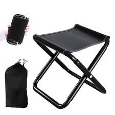Marche Pied Pliable Noir, Charge maximale 150 KG, Tabouret Pliant Portable po...