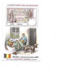 ancien chromo pub.  chocolat Aiguebelle monnaie Belgique attelage à chiens