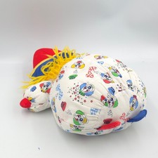Ancien Doudou clown blanc bleu