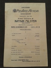 NATHAN MILSTEIN VIOLIN VIOLON FELIX HUPKA PIANIST 1929 CONCERT PROGRAM PROGRAMME