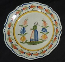 Faïence de QUIMPER - HR (signé) HENRIOT - Beau Plat ancien (29 cm) TBE