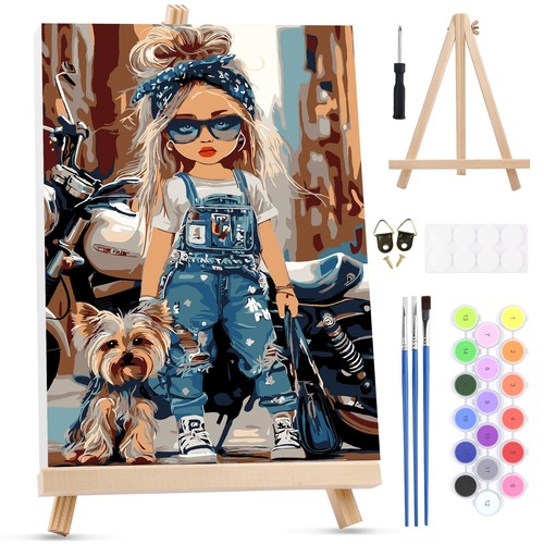 Fille blonde peinture numero - fille,