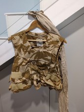 Gilet Combat Camo désert + Chale Armée Taille S Chasse Paintball Airsoft Militai