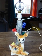 ancien pied de lampe céramique faon Bambi ITALIE style VALAURIS
