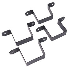 4PCS Supports en U Noir pour Poteaux Verticaux 4x4 avec Revêtement Antirouille
