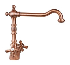 Mélangeur d'évier de cuisine de style baroque de couleur cuivre Gattoni Calypso 