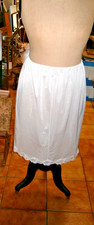 vintage jupon blanc droit 100 % polyamide antistatique taille élastiquée BE