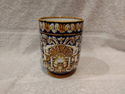 Joli cache pot faience gien - pot,