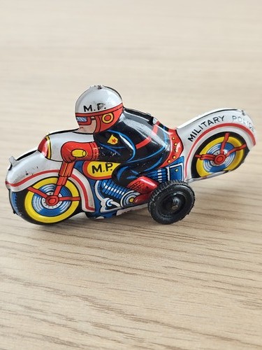 Jouet vintage étain moto - jouet, en
