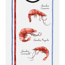 BAVOIR RESTAURANT GAMBAS ECRU COTON ADULTE 45 cm X 60 cm - MCTISSUS - 3700913837