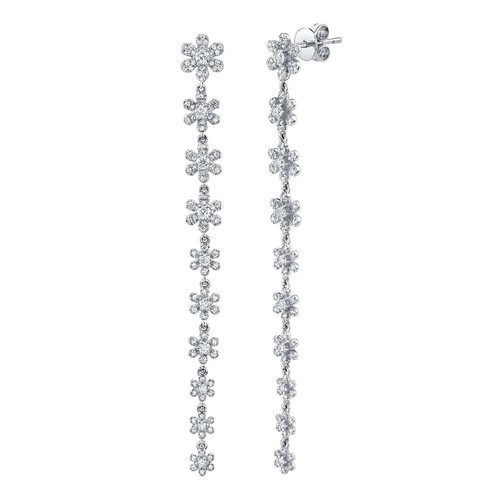 14k blanc diamant fleur - or,