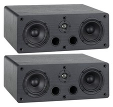 Paire Enceintes Bibliotheque Audio HiFi de Centre Home Cinema Haut Parleur 2x4''