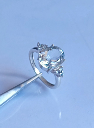 Bague ovale aigue marine - bague,