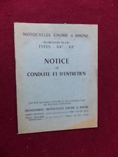 notice de conduite et d' entretien moto GNOME RHONE 125 type R4B & R4C / en COPY