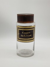 Pot À Pharmacie Apothicaire Verre Soufflé Transparent Étiquette Coques Du Levant