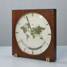Horloge à poser vintage Kienzle World Time 1950s Teck & Laiton