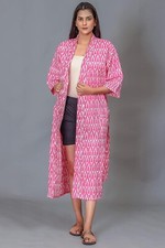 Indien Rose Ikat Robe en Coton
