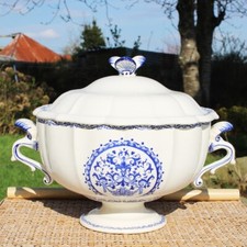 Ancienne soupière en faïence de Gien modèle Rouen