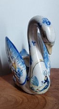 Rare et joli cygne en faïence début XXème Henriot HR QUIMPER.    C88