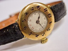 RARE montre Chronomètre Movado en or 18K émaillé Early solid gold enamel watch