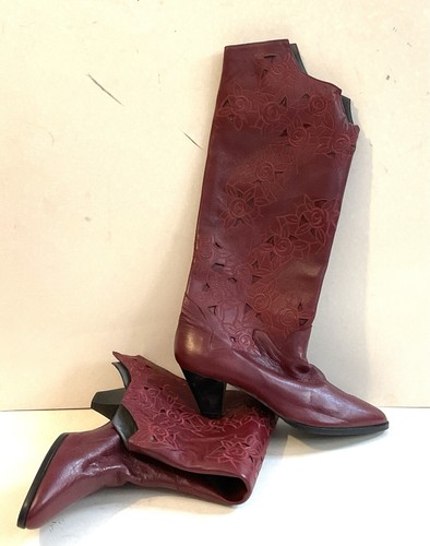 Bottes cuir bordeaux made - en,