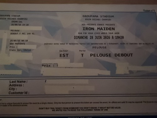 Ticket billet concert - billet,