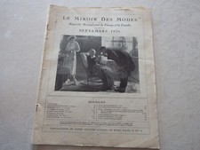 Ancien Journal de Mode  LE MIROIR DES MODES  Septembre 1926