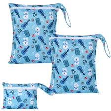 3 Pièces Sac à Couches Lavables Réutilisable Imperméable Sacs Étanches de Voy...