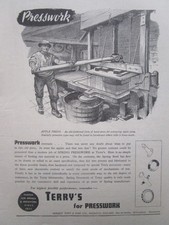 8/1945 PUB TERRY SPRING PRESSWORK APPLE JUICE PRESS CIDRE POMME ORIGINAL AD