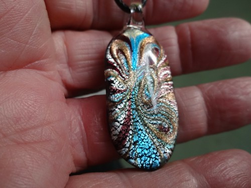 Pendentif murano irisé - pendentif,