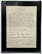 FOUGERON Chassepot FAIRE PART Capronnier CHAMBOUILLAT Pimodan LESTRANGE 1904