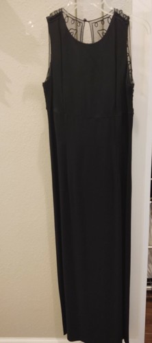 Black straight dress with - , lace