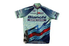 Maillot vélo rétro Bianchi Santini Shimano
