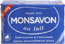 Lot de 6 Savons Monsavon Au Lait Naturellement Doux Hydratant Authentique 6x100g