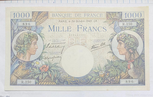 Banknote france 1000 francs - 1000,
