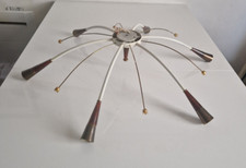 Lustre spoutnik ou spider D. 77 cm - 6 bras de lumières et 6 décorations laiton