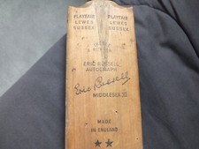 eric russell autographed signed cricket bat sussex england milddlesex wwii
